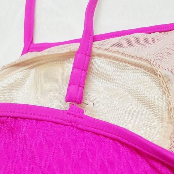 VINTAGE 90s Beach Bay Fuschia High Rise Swimsuit - Picture 9 of 11